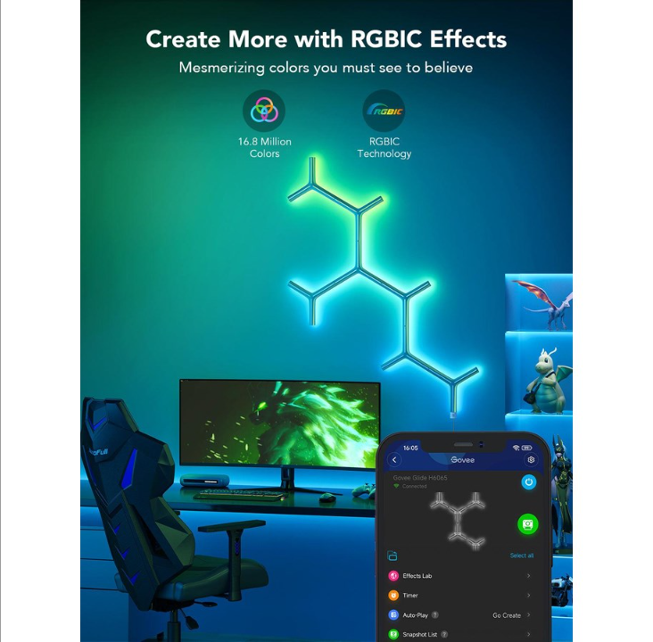 Govee Glide RGBIC Y 灯(7 件装)