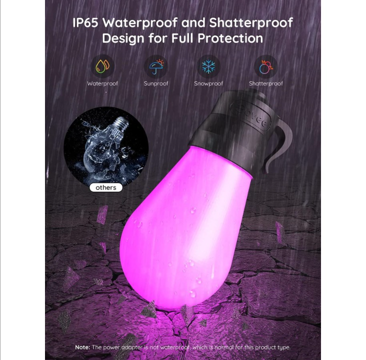 Govee RGBIC Warm White Wi-Fi & Bluetooth Smart Outdoor String Lights