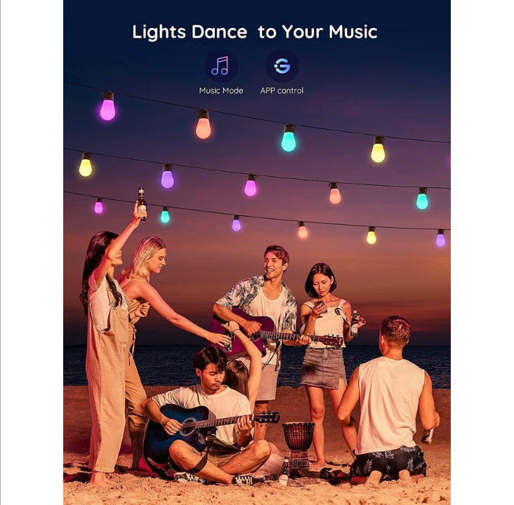 Govee RGBIC 暖白色 Wi-Fi 和蓝牙智能户外灯串