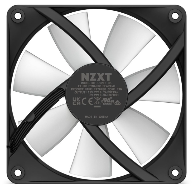 NZXT F120 RGB Core - Black - Chassis fan - 120mm - Black with RGB LED - 34 dBA