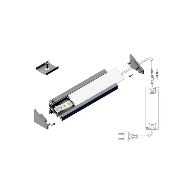 Light Solutions Aluminum Profile - Model C for Philips Hue and Lifx - White