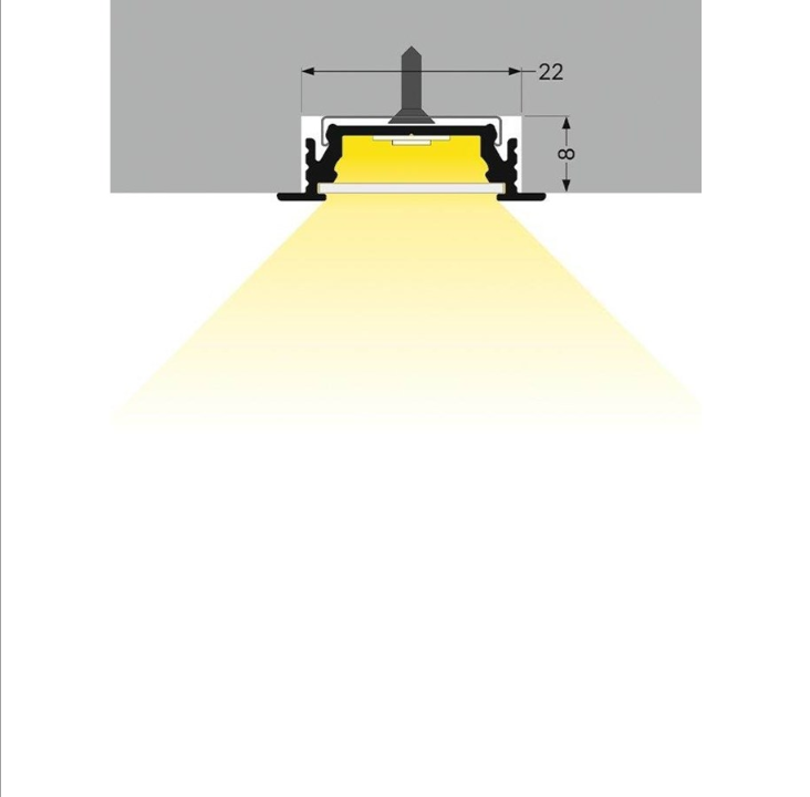 Light Solutions 1 pcAluminum Profile - Model G for Philips Hue and Lifx - White.
