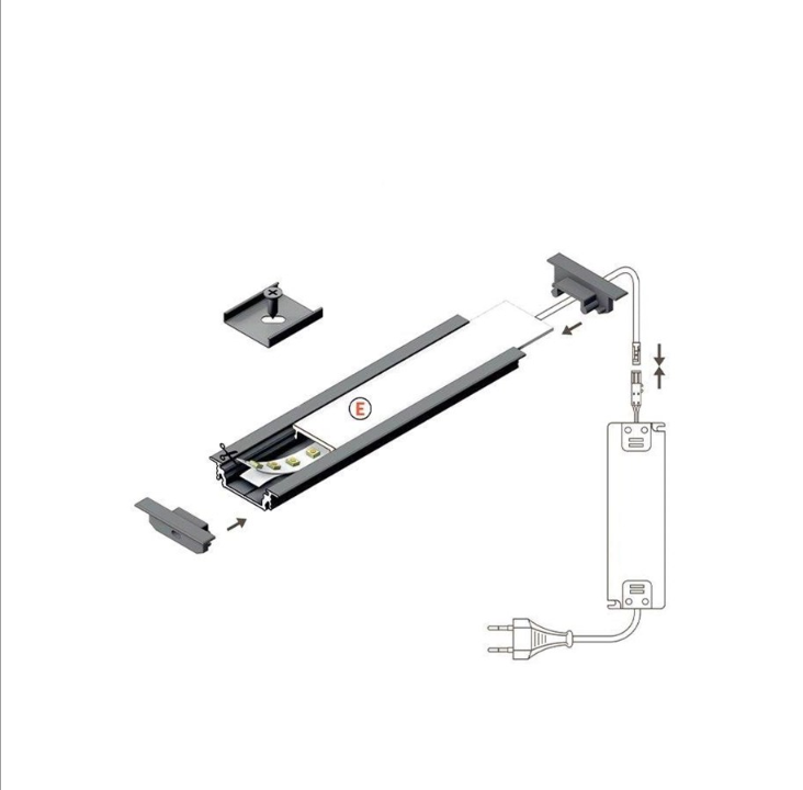 Light Solutions 1 pcAluminum Profile - Model G for Philips Hue and Lifx - White.