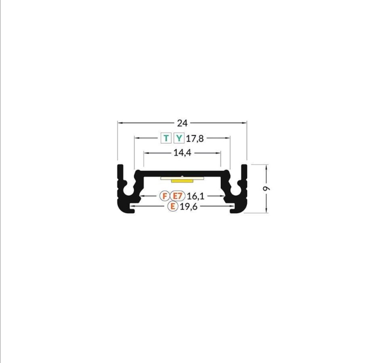 Light Solutions Aluminum Profile - Model S for Philips Hue and LIFX - ALU 1 m