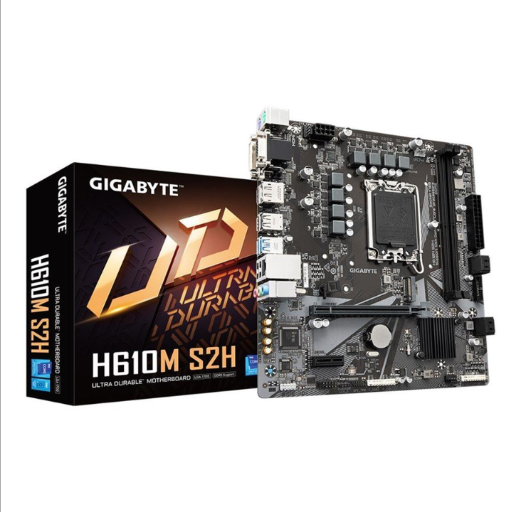 GIGABYTE H610M S2H - 1.0 - motherboard - micro ATX - LGA1700 Socket - H610 Motherboard - Intel H610 - Intel LGA1700 socket - DDR5 RAM - Micro-ATX