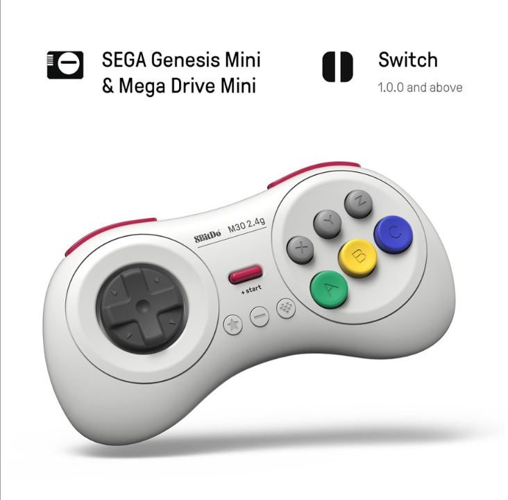 8BitDo M30 2.4G Wireless Pad White - Gamepad - Nintendo Switch