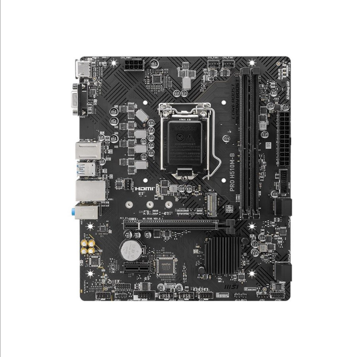 MSI PRO H510M-B Motherboard - Intel H510 - Intel LGA1200 socket - DDR4 RAM - Micro-ATX