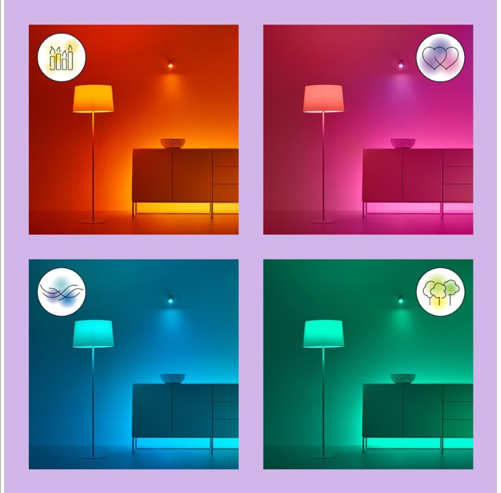 WiZ Spotlight 4.7W GU10, Color & Tunable White, Wi-Fi, 3-pack