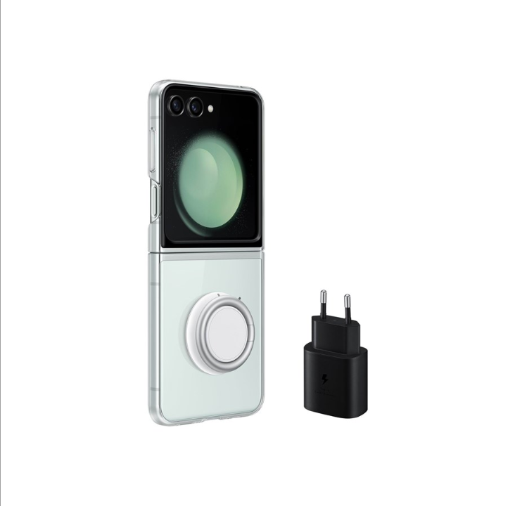 Samsung Galaxy Z Flip5 Starter Pack (Clear Gadget Case + TA800 Charger)