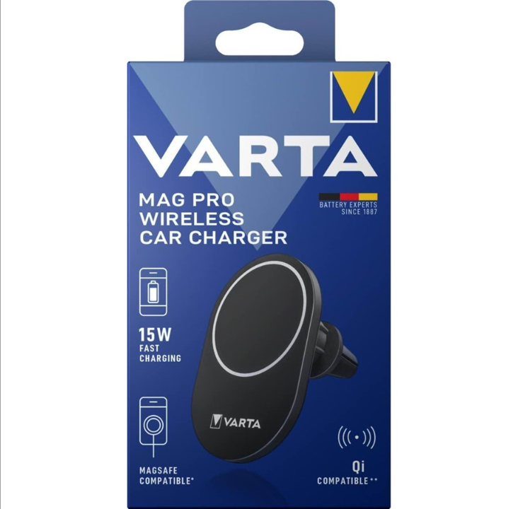 VARTA Mag Pro Qi Wireless Car Charger 15W