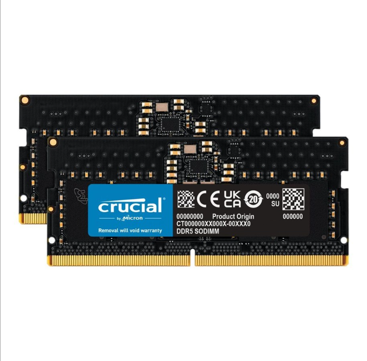 Crucial - DDR5 - kit - 16 GB: 2 x 8 GB - SO-DIMM 262-pin - 5200 MHz / PC5-41600