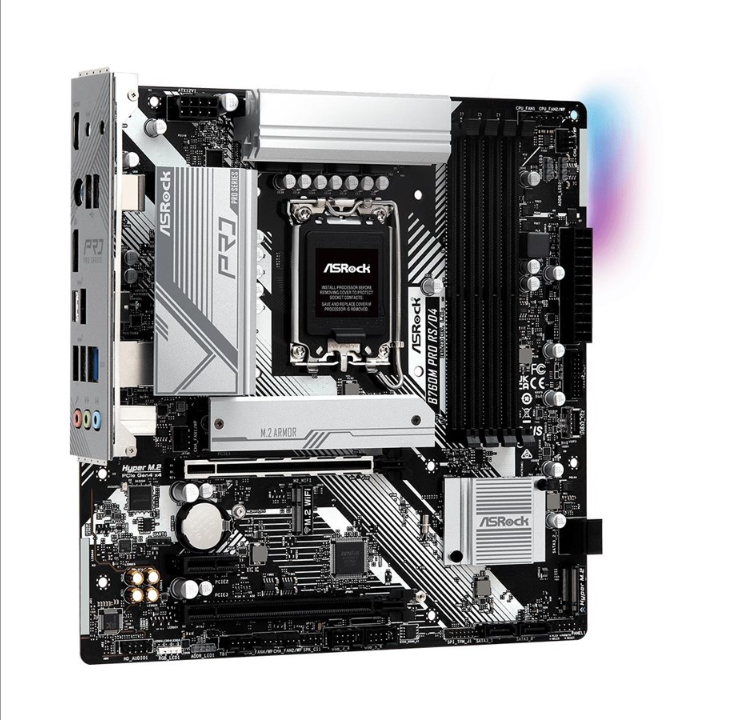 اللوحة الأم ASRock B760M PRO RS/D4 - Intel B760 - مقبس Intel LGA1700 - ذاكرة الوصول العشوائي DDR4 - Micro-ATX