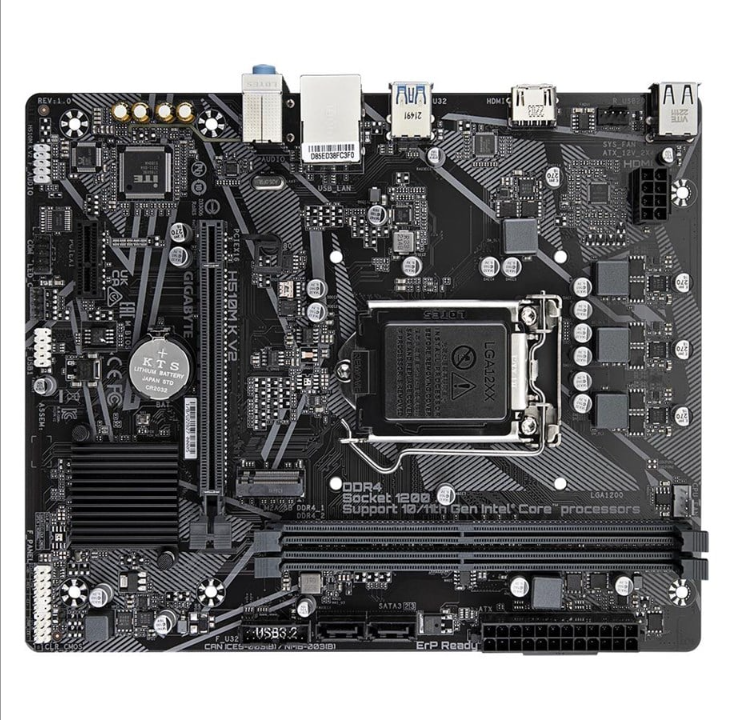 اللوحة الأم GIGABYTE H510M K V2 - Intel H470 - مقبس Intel LGA1200 - ذاكرة الوصول العشوائي DDR4 - Micro-ATX