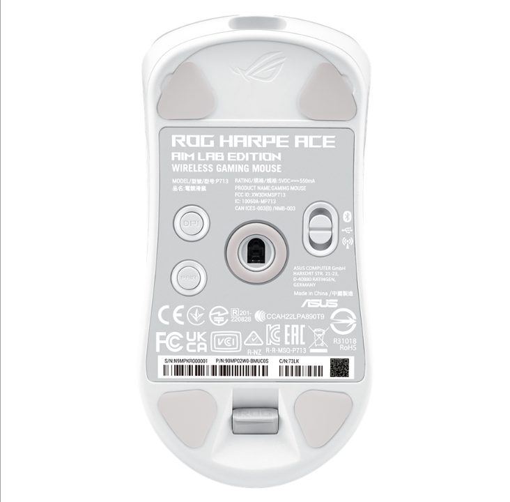 ASUS ROG Harpe Ace Aim Lab Edition 无线游戏 - 游戏鼠标 - 光学 - 5 个按钮 - 白色