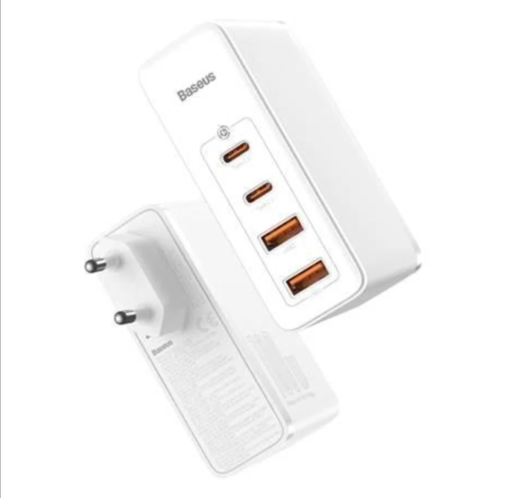 Baseus Travel Charger GaN2 Pro Quick 2x USB + 2x USB-C 100W EU (white)