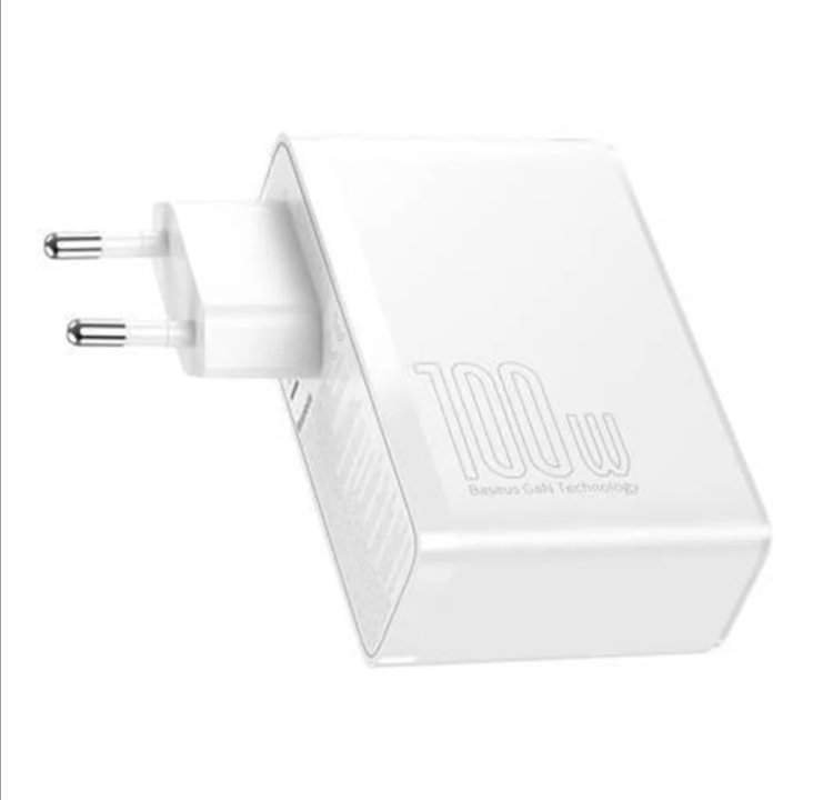 Baseus Travel Charger GaN2 Pro Quick 2x USB + 2x USB-C 100W EU (white)