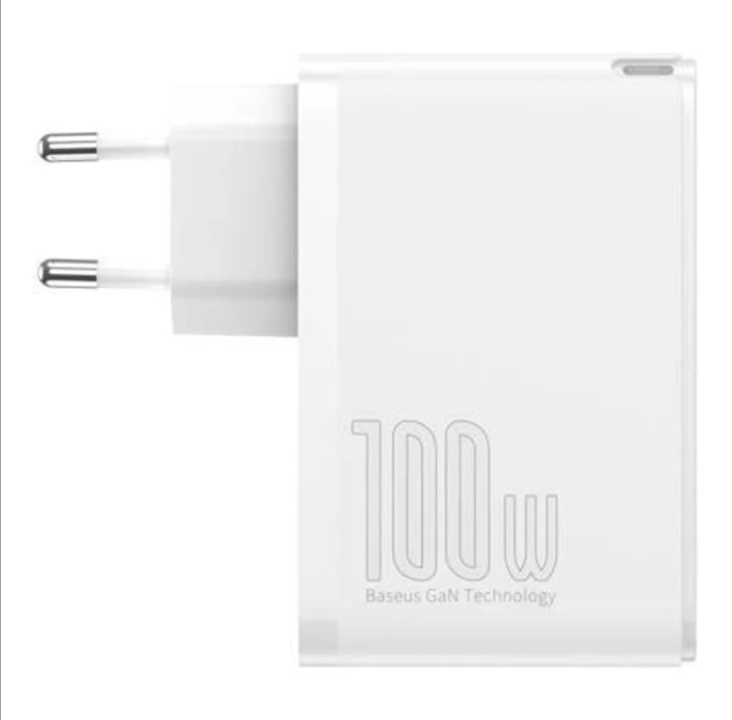 Baseus Travel Charger GaN2 Pro Quick 2x USB + 2x USB-C 100W EU (white)