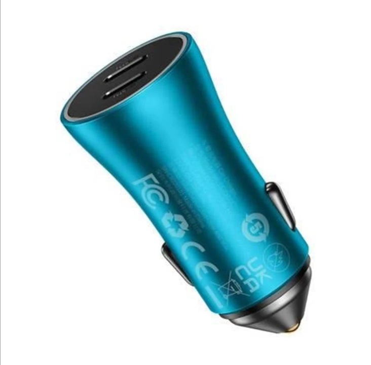 Baseus Golden Contactor Pro car charger 2x USB-C 40W (blue)