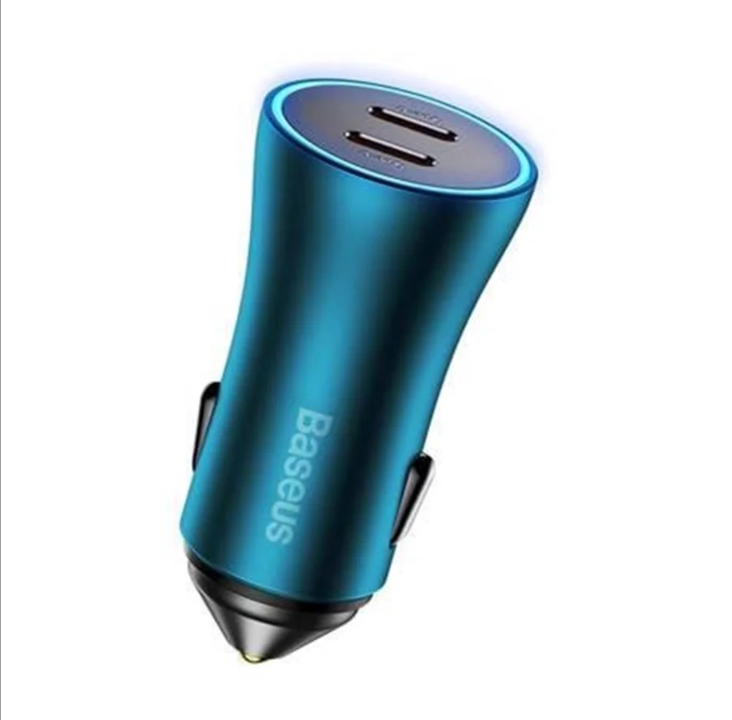 Baseus Golden Contactor Pro car charger 2x USB-C 40W (blue)