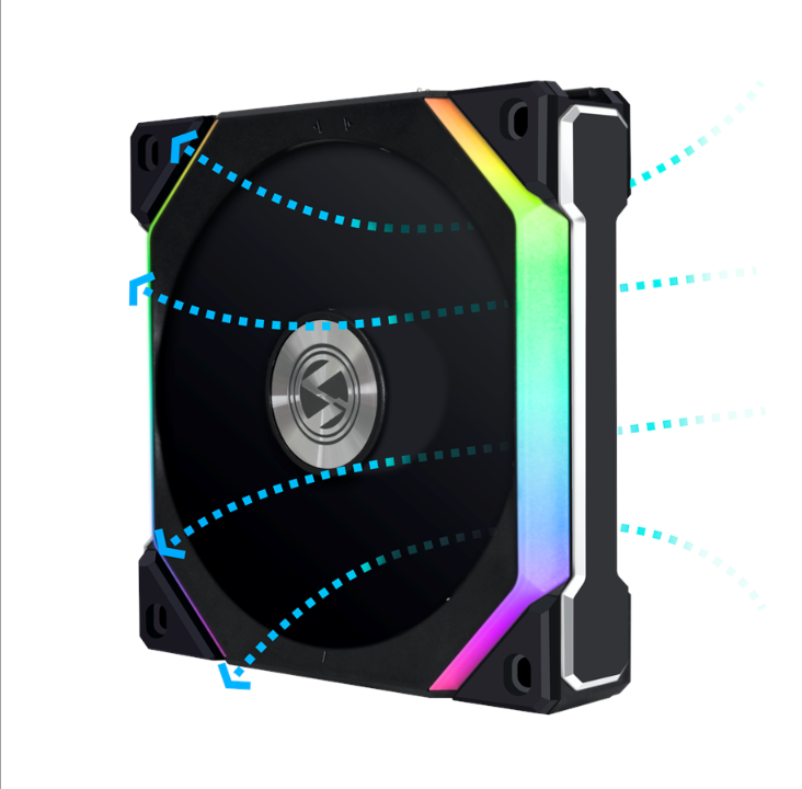 Lian Li UNI FAN SL V2 Reverse 120 - Black - Chassis fan - 120mm - Black with RGB LED