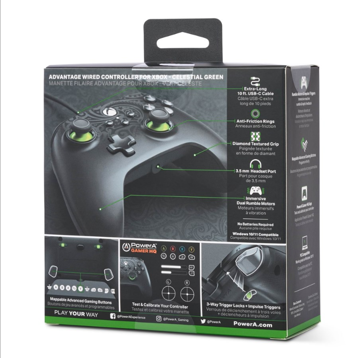 PowerA Advantage, controller with cord for Xbox Series X|S - Space green - Gamepad - Nintendo Switch