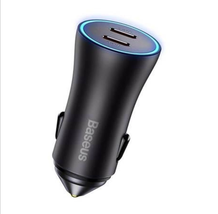 Baseus Golden Contactor Pro car charger 2x USB-C 40W (Dark Gray)