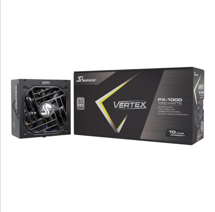 Seasonic Vertex PX 1000 ATX 3.0 power supply - 1000 Watt - 135 mm - 80 Plus Platinum certificate