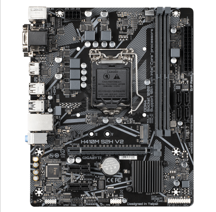 اللوحة الأم GIGABYTE H410M S2H V2 - Intel H470 - مقبس Intel LGA1200 - ذاكرة الوصول العشوائي DDR4 - Micro-ATX