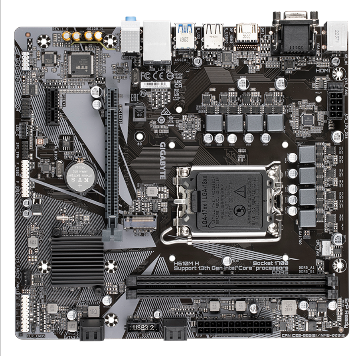 GIGABYTE H610M H Motherboard - Intel H610 - Intel LGA1700 socket - DDR5 RAM - Micro-ATX