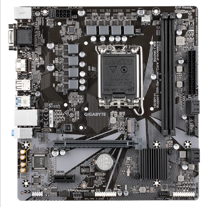 GIGABYTE H610M H Motherboard - Intel H610 - Intel LGA1700 socket - DDR5 RAM - Micro-ATX