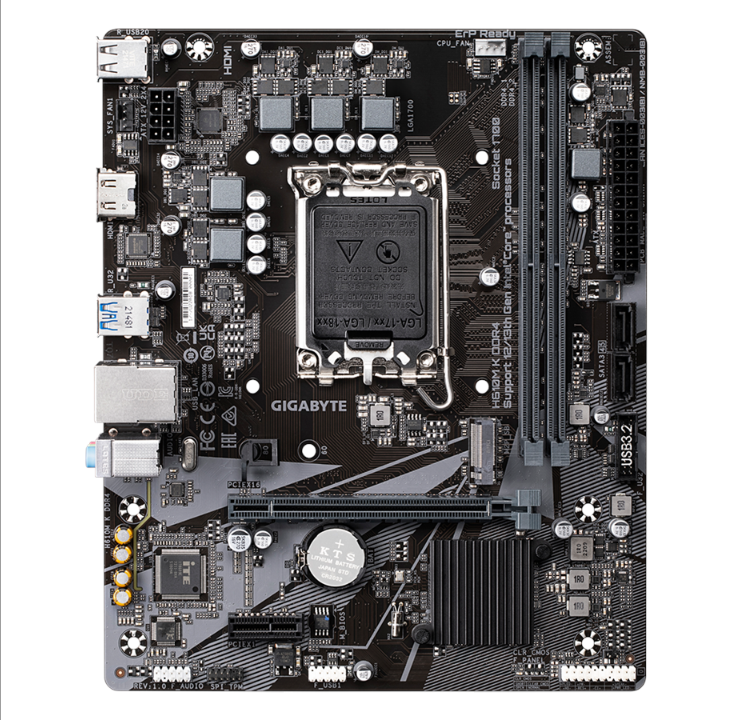 GIGABYTE H610M K DDR4 Motherboard - Intel H610 - Intel LGA1700 socket - DDR4 RAM - Micro-ATX