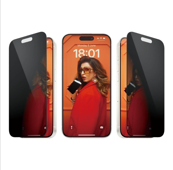 PanzerGlass Privacy - screen protector for mobile phone - ultra-wide fit with EasyAligner