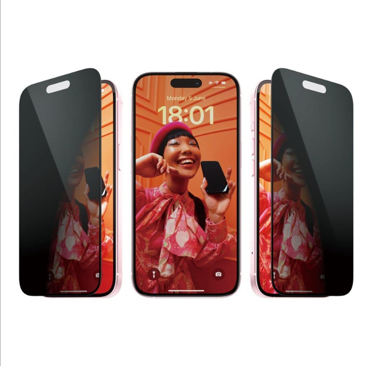 PanzerGlass Privacy - screen protector for mobile phone - ultra-wide fit with EasyAligner