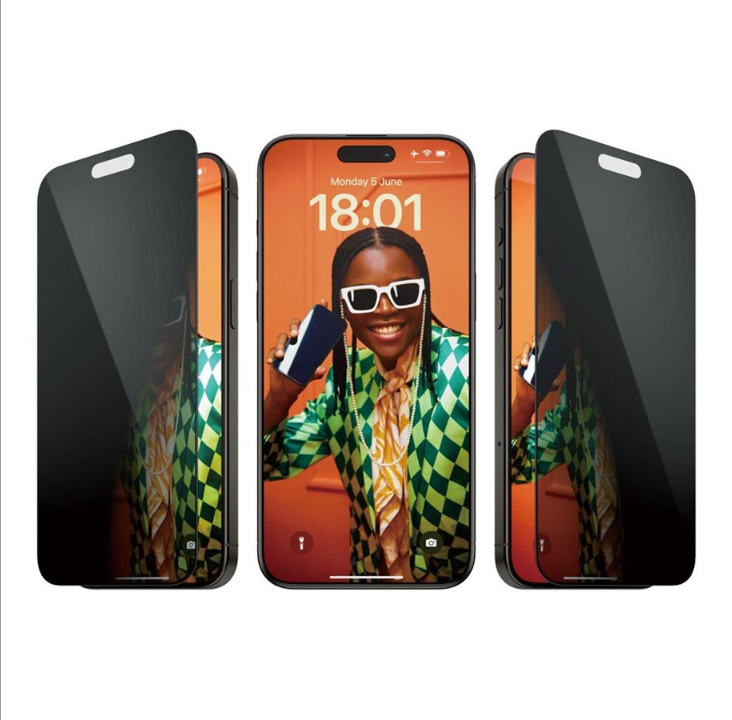 PanzerGlass Privacy - screen protector for mobile phone - ultra-wide fit with EasyAligner