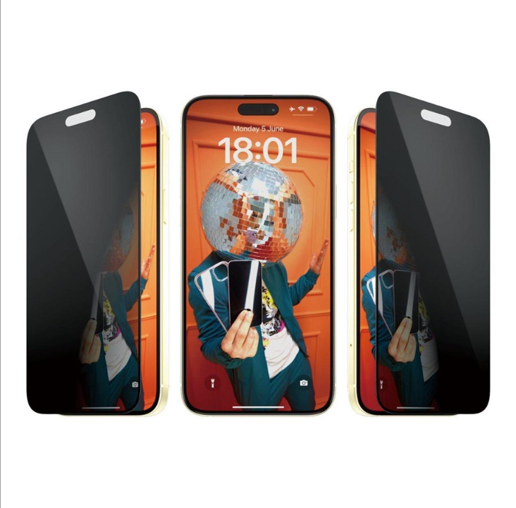 PanzerGlass Privacy - screen protector for mobile phone - ultra-wide fit with EasyAligner