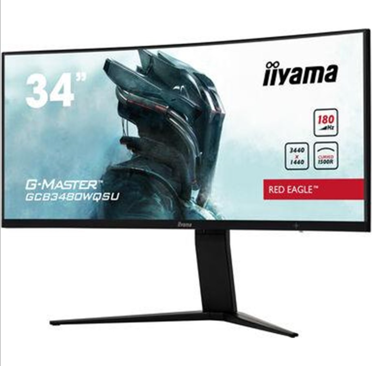 شاشة iiyama G-MASTER Red Eagle مقاس 34 بوصة - 3440 × 1440 - 180 هرتز - VA - 1 مللي ثانية - شاشة