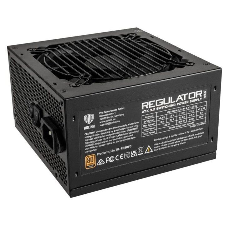 Kolink Regulator 1000W ATX 3.0 power supply - 1000 Watt - 120 mm - 80 Plus Gold certificate