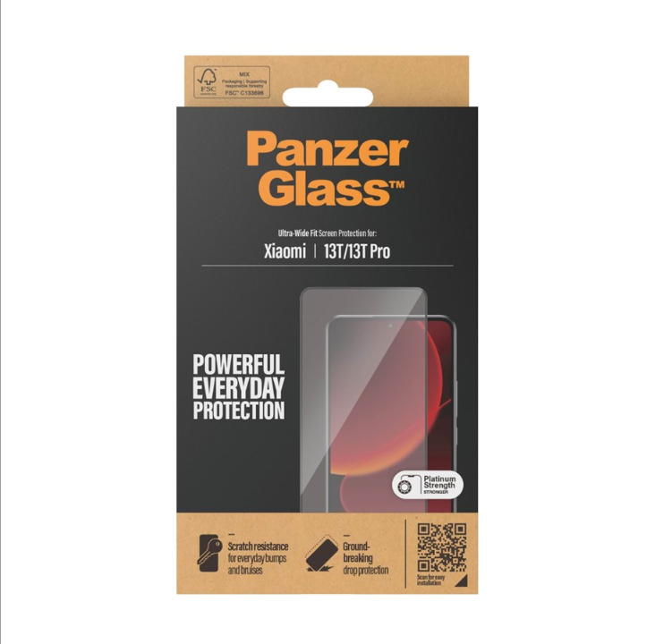 PanzerGlass Screen Protector Xiaomi 13T | 13T Pro | Black | Ultra Wide Fit