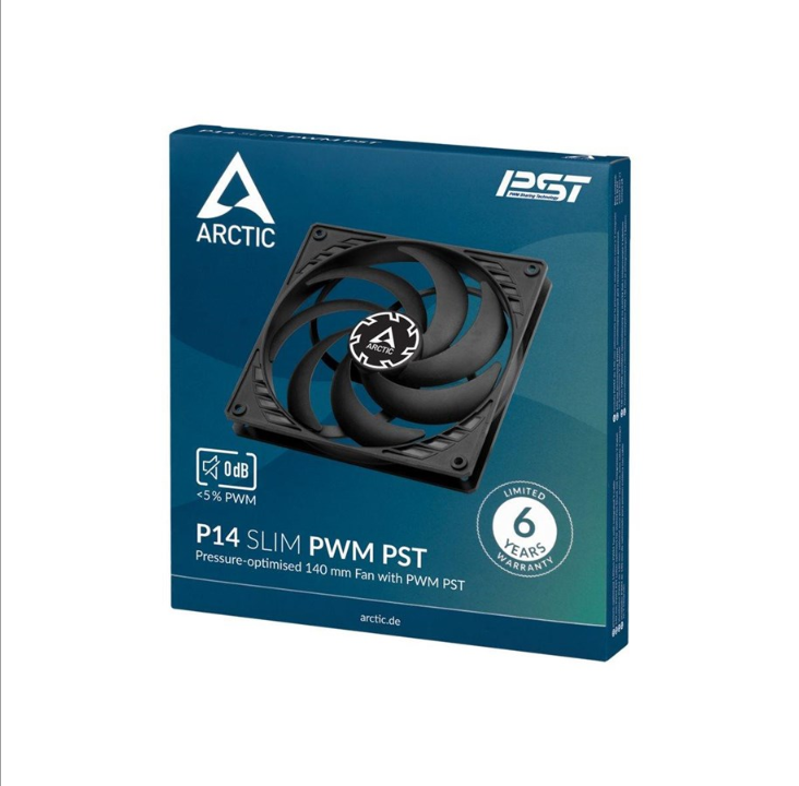 Arctic P14 Slim PWM PST - Chassis fan - 140mm - Black - 23 dBA