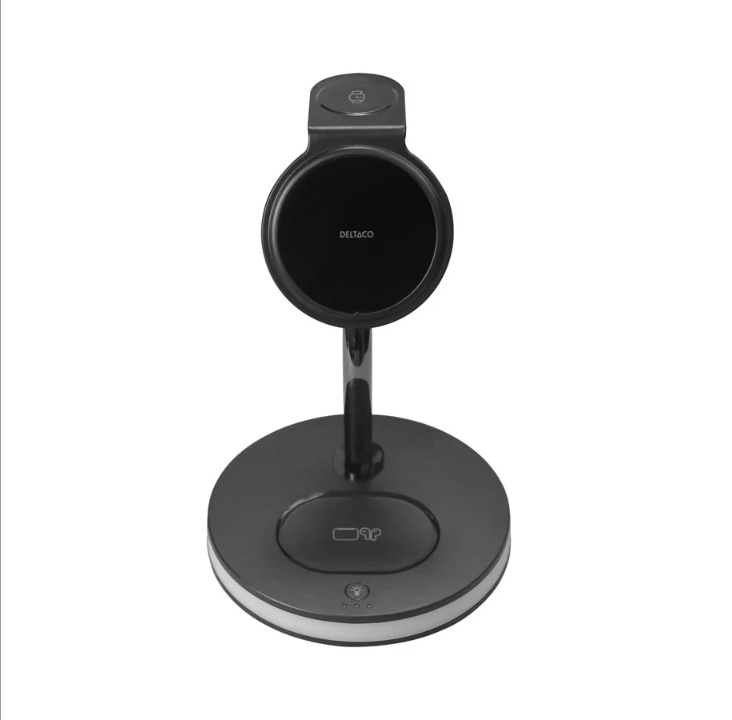 Deltaco 3-in-1 magnetic wireless charger black *DEMO*