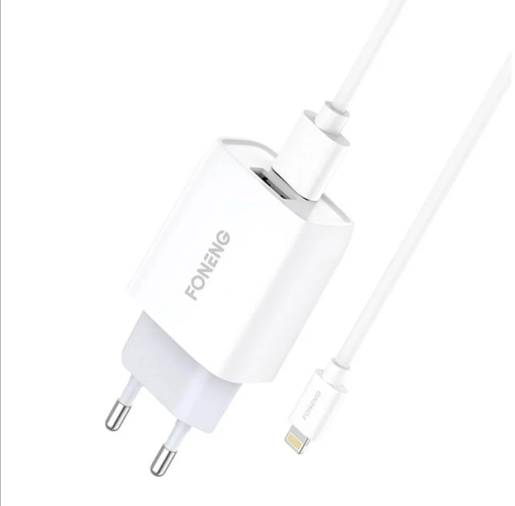 Foneng Fast charger 1x USB EU30 QC 3.0+ USB Lightning cable