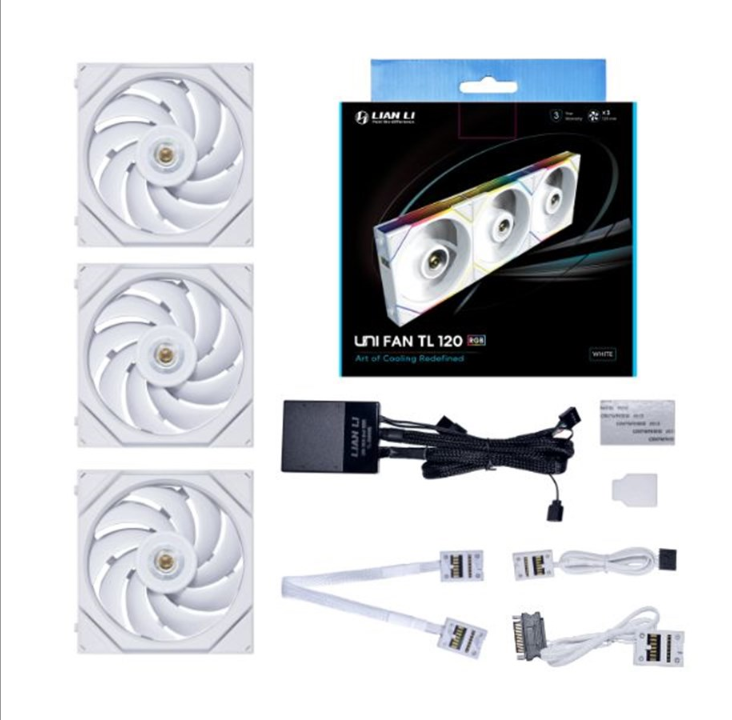 Lian Li UNI FAN TL 120 (3-pack) - Chassis fan - 120mm - White with RGB light - 33 dBA