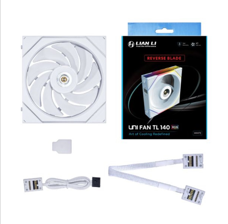 Lian Li UNI FAN TL 140 Reverse Blade - Chassis fan - 140mm - White with RGB light - 31 dBA