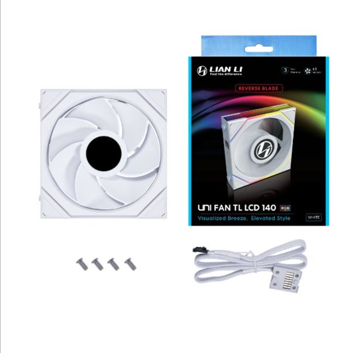 Lian Li UNI FAN TL LCD 140 Reverse Blade - Chassis fan - 140mm - White with RGB light - 29 dBA