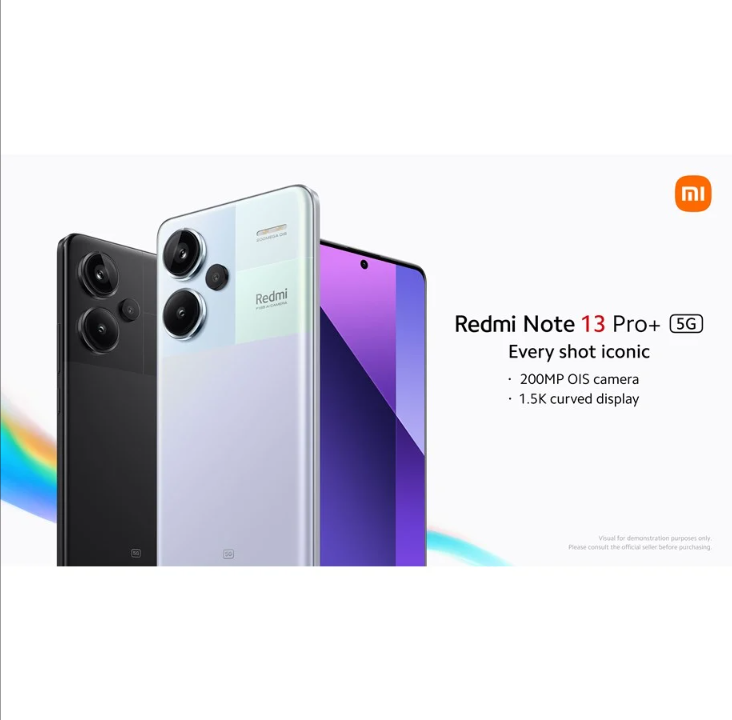 هاتف Xiaomi Redmi Note 13 Pro+ 5G بسعة 512 جيجابايت/12 جيجابايت - أرجواني أورورا
