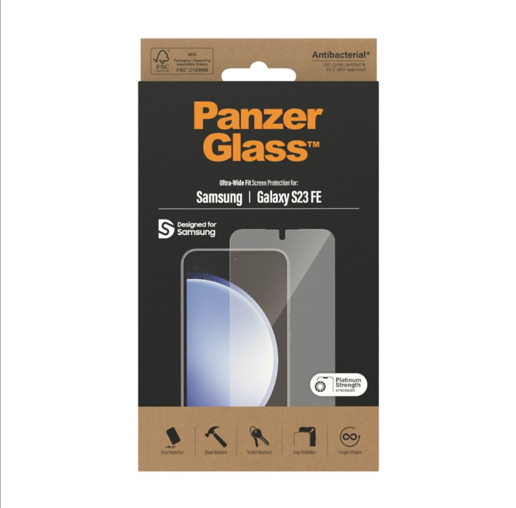 PanzerGlass Screen Protector Samsung Galaxy S23 FE | Ultra Wide Fit