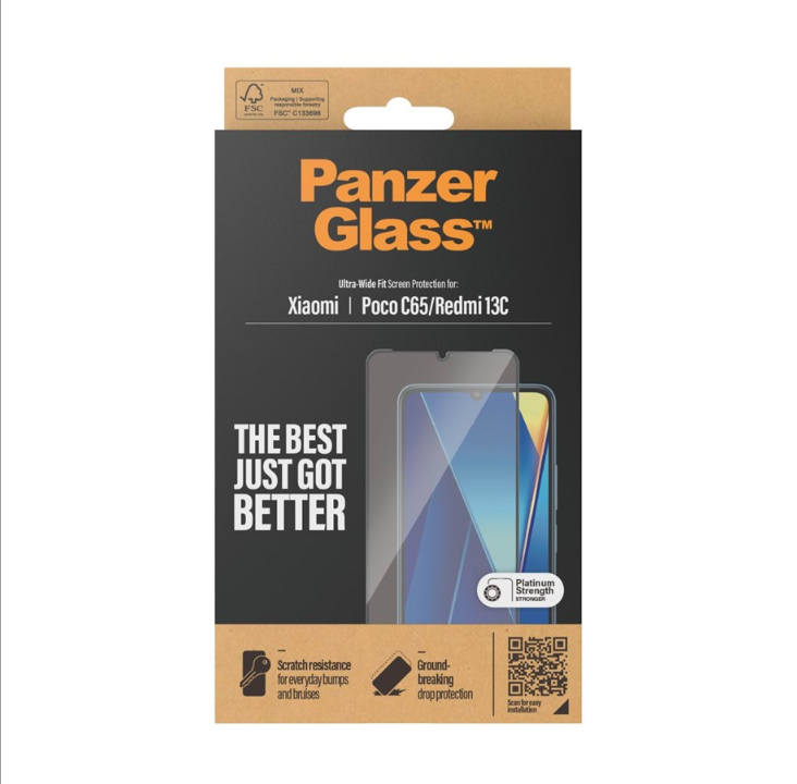 PanzerGlass Screen Protector Xiaomi Redmi 13C | Ultra Wide Fit