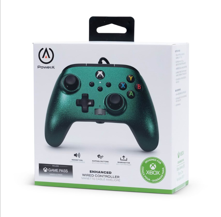 PowerA Enhanced Wired Controller for Xbox Series X|S - Aurora Borealis - Gamepad - Microsoft Xbox Series S