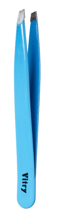 Vitry Professional Tweezer Slant Ends Stainless Steel Bl