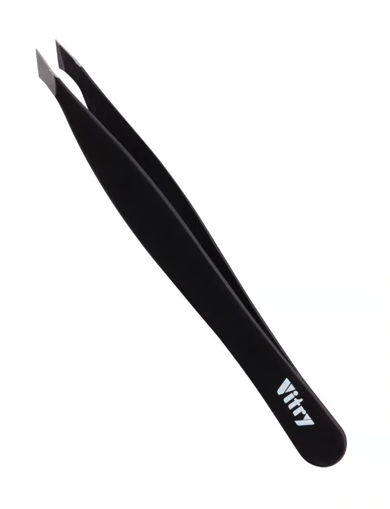 Vitry Yatagan Tweezer Pointed Ends Stainless Steel Black